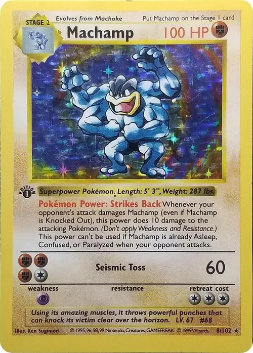 Machamp - 8/102 (Base Set Shadowless) card art