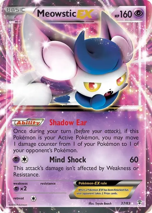 Meowstic EX card art