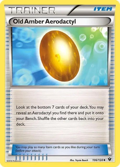 Old Amber Aerodactyl card art