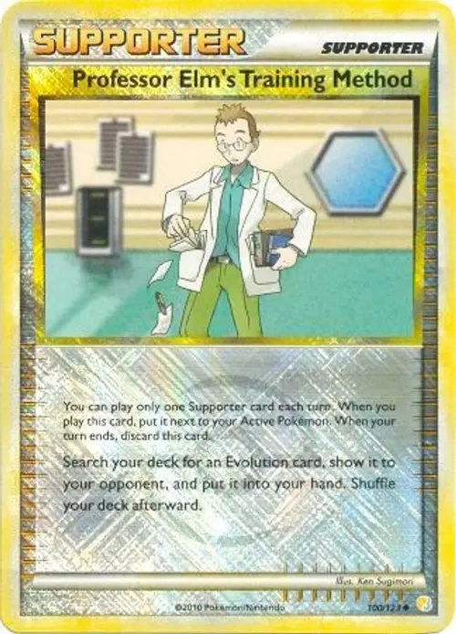 Professor Elm's Training Method - 100/123 (League Promo) card art