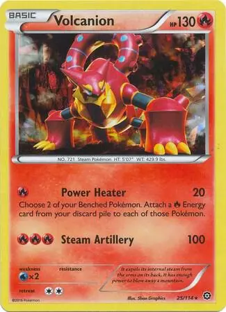 Volcanion - 25/114 (Cracked Ice Holo) card art