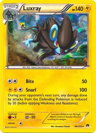 Luxray - 46/122 (Cracked Ice Holo) card art