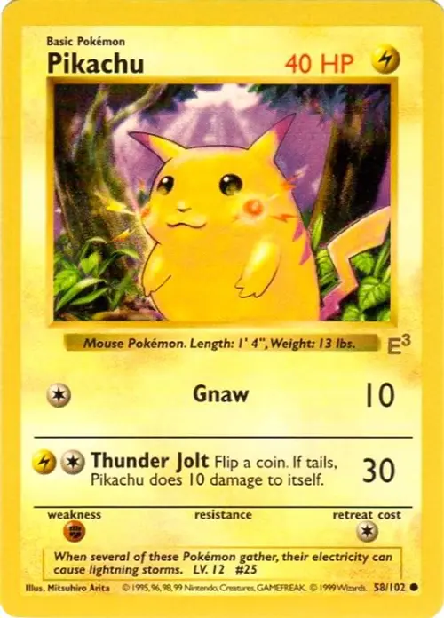 Pikachu - 58/102 (E3 Stamped with Red Cheeks) card art