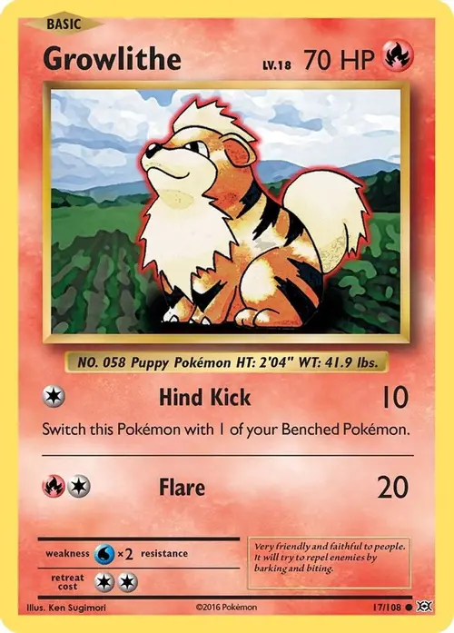 Growlithe card art