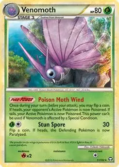 Venomoth - 11/102 (HGSS Triumphant) card art