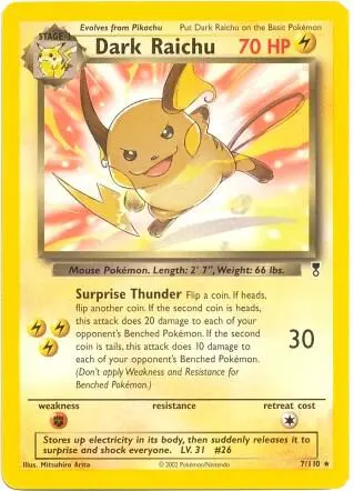 Dark Raichu - 7/110 (WotC Legendary Collection) card art
