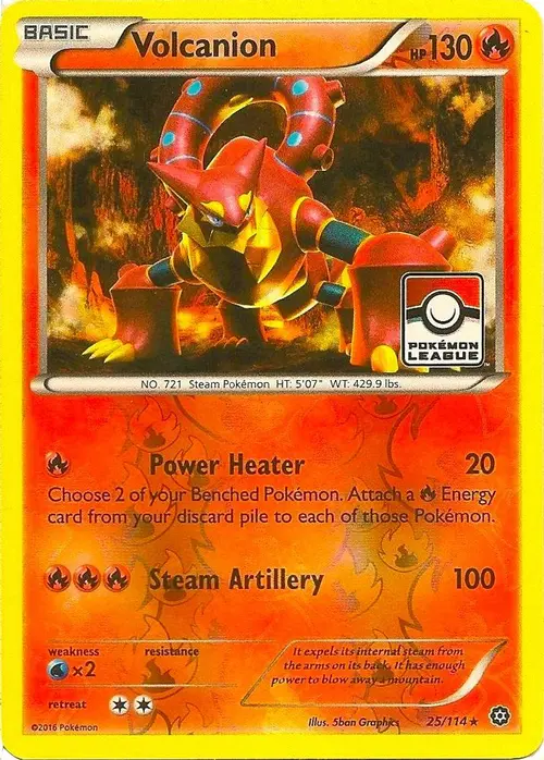Volcanion - 25/114 (Pokemon League) card art