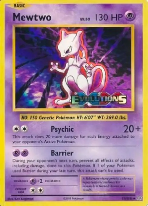 Mewtwo (XY Evolutions Prerelease) card art