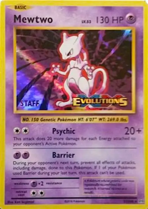 Mewtwo - 51/108 (Prerelease) [Staff] card art