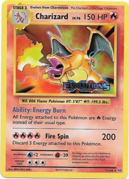 Charizard (XY Evolutions Prerelease) card art