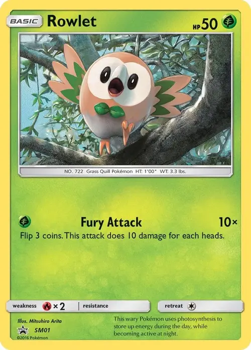 Rowlet - SM01 card art