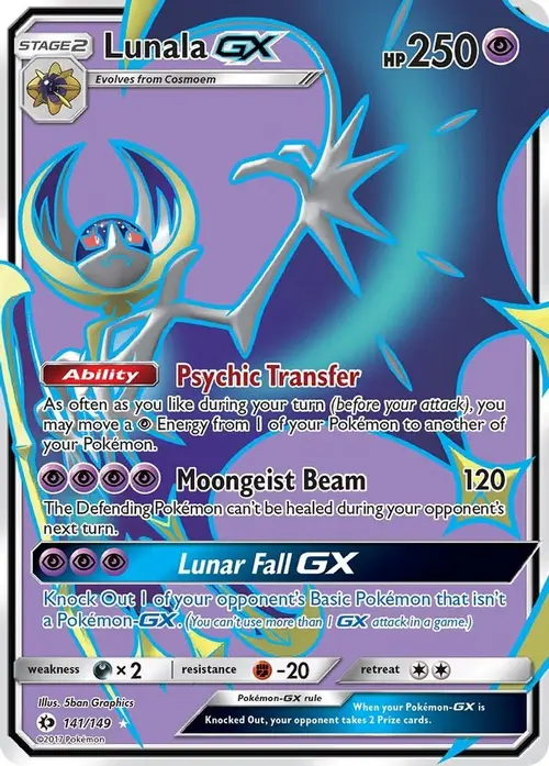 Lunala GX (Full Art) card art