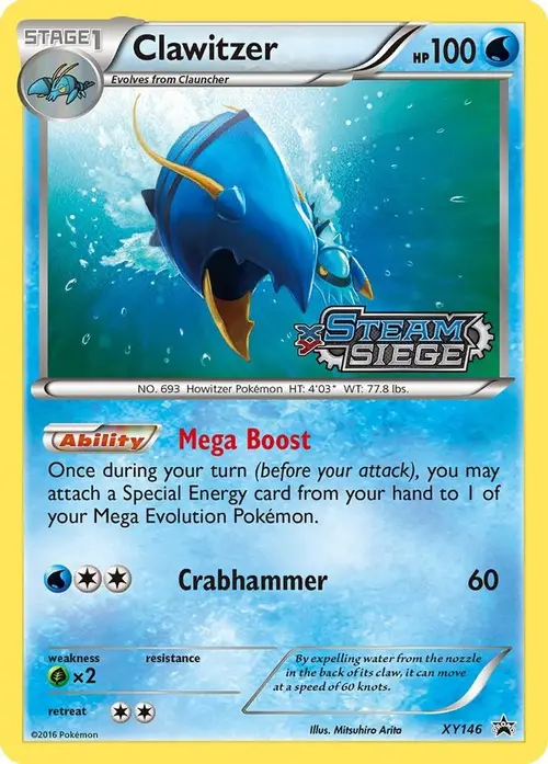 Clawitzer (XY Steam Siege Prerelease) card art