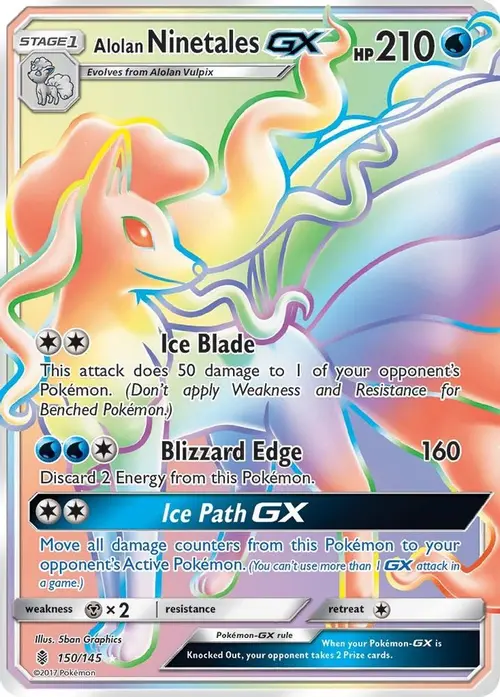 Alolan Ninetales GX (Secret) card art