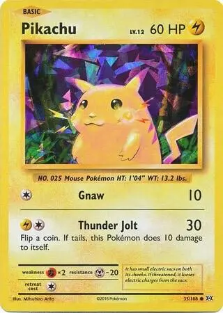 Pikachu - 35/108 (Cracked Ice Holo) card art