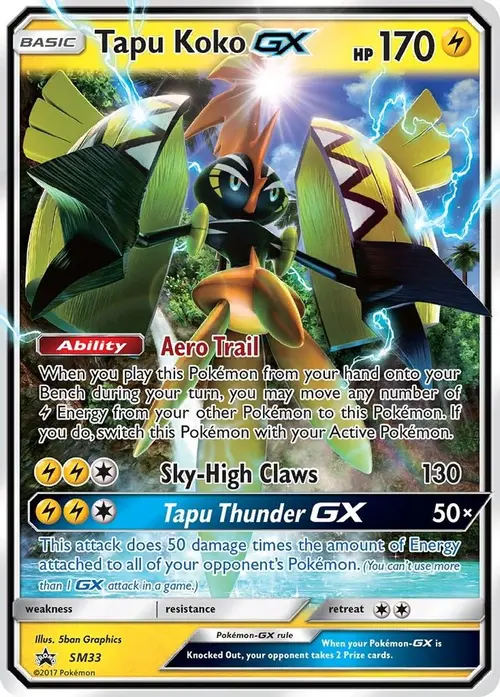Tapu Koko GX - SM33 card art