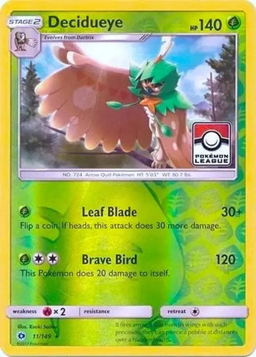 Decidueye - 11/149 (Pokemon League) card art