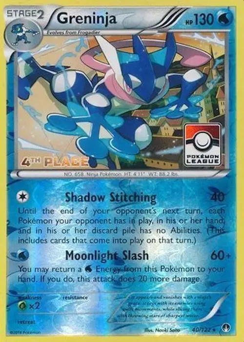 Greninja - 40/122 (Pokemon League) [4th Place] card art
