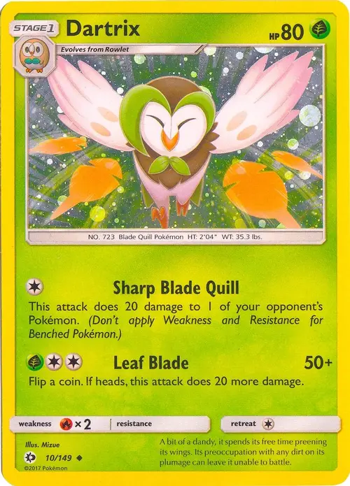 Dartrix - 10/149 (Cosmos Holo) card art