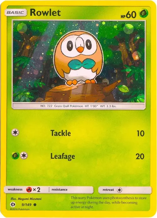 Rowlet - 9/149 (Cosmos Holo) card art
