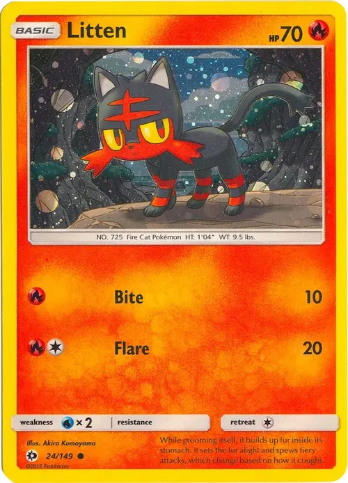 Litten - 24/149 (Cosmos Holo) card art