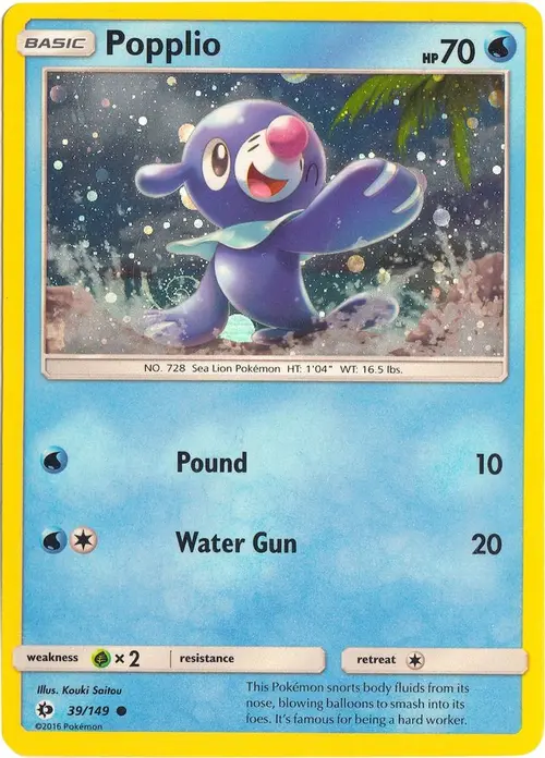 Popplio - 39/149 (Cosmos Holo) card art