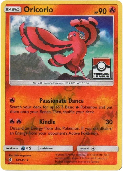 Oricorio - 14/145 (Pokemon League) card art