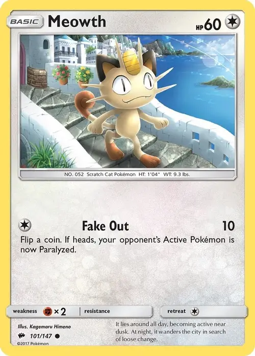 Meowth card art