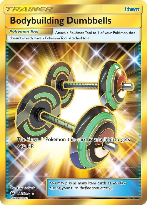 Bodybuilding Dumbbells (Secret) card art