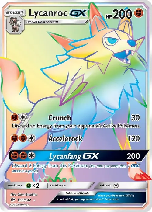Lycanroc GX (Secret) card art