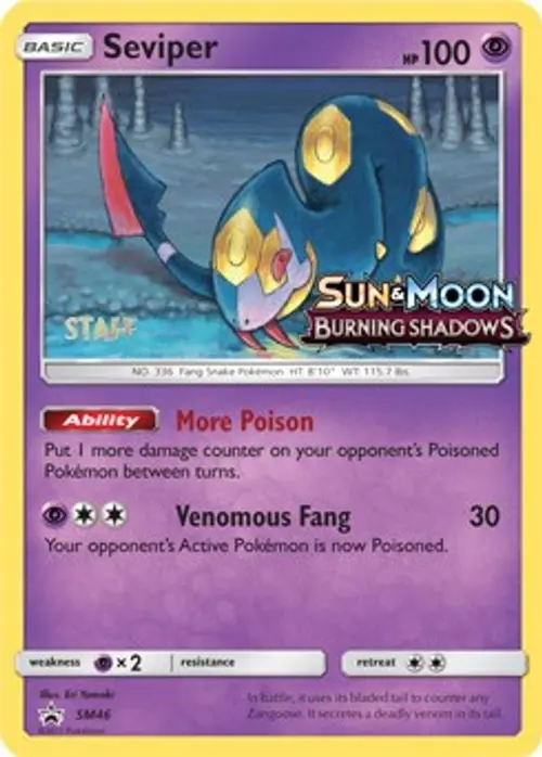 Seviper - SM46 (Prerelease) [Staff] card art