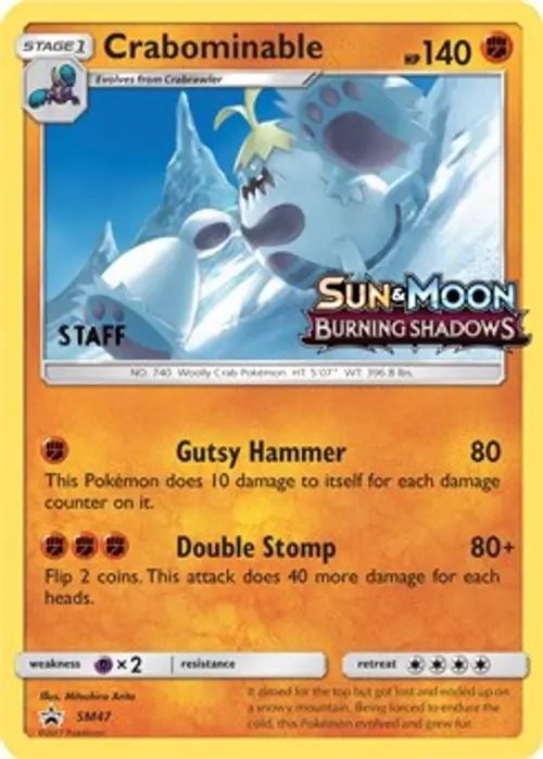 Crabominable - SM47 (Prerelease) [Staff] card art