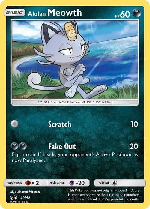 Alolan Meowth - SM43 card art