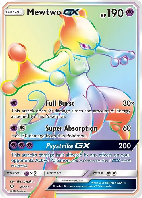 Mewtwo GX (Secret) card art