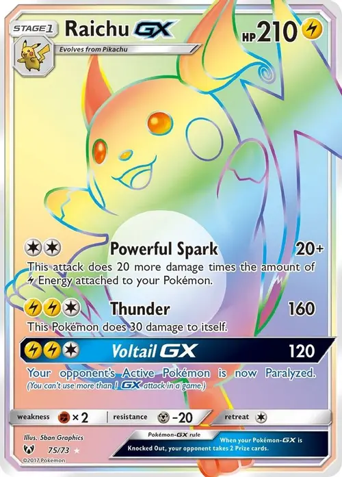 Raichu GX (Secret) card art