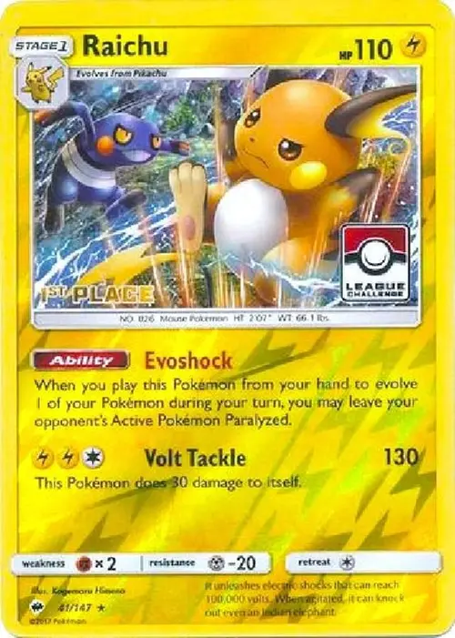 Raichu - 41/147 (League Challenge) [1st Place] card art