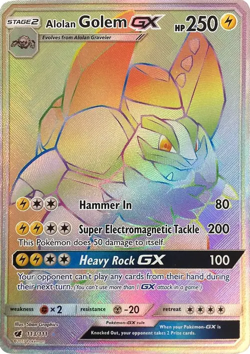 Alolan Golem GX (Secret) card art