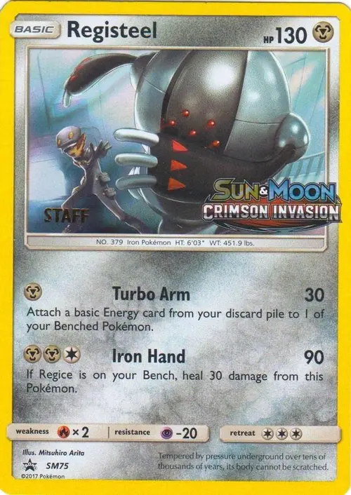 Registeel - SM75 (Prerelease) [Staff] card art