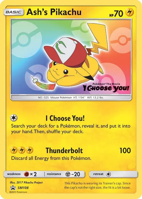 Ash's Pikachu - SM108 card art