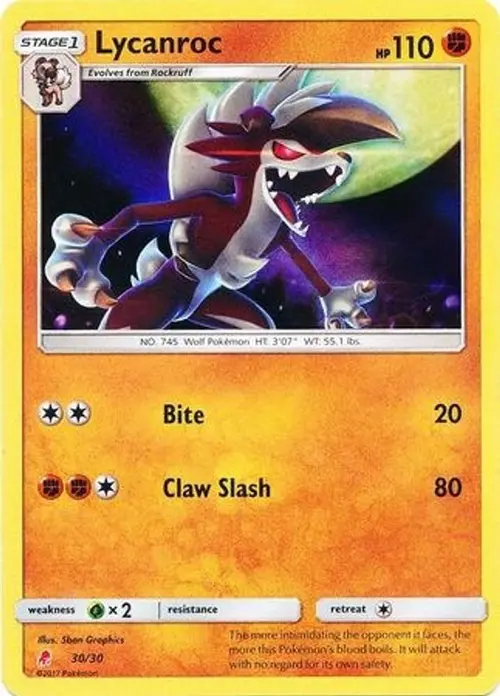 Lycanroc (#30 Holofoil) card art