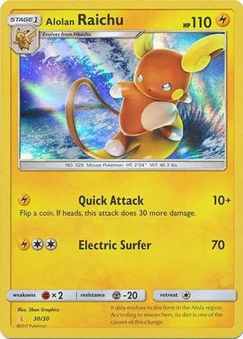 Alolan Raichu (#30 Holofoil) card art