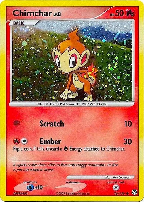 Chimchar - 76/130 (Cosmos Holo) card art