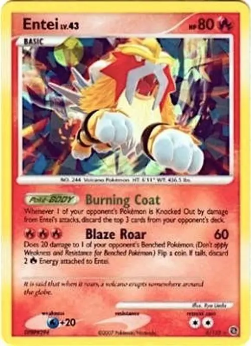 Entei - 4/132 (Cracked Ice Holo) card art