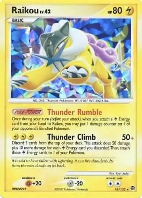 Raikou - 16/132 (Cracked Ice Holo) card art