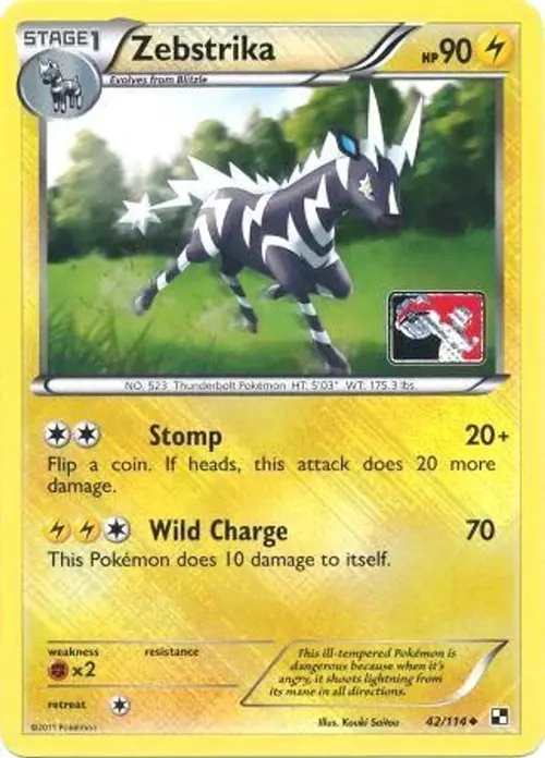 Zebstrika - 42/114 (League Promo) card art