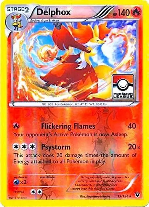 Delphox - 13/124 (Pokemon League) card art