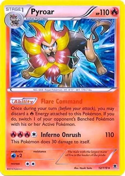Pyroar - 12/119 (Cosmos Holo) card art