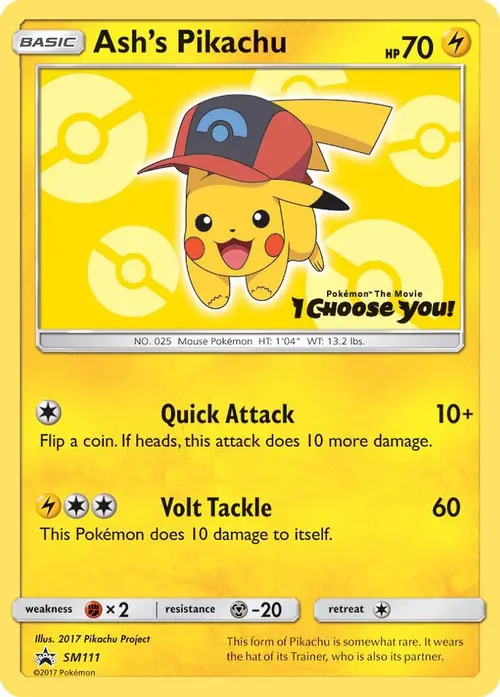 Ash's Pikachu - SM111 card art