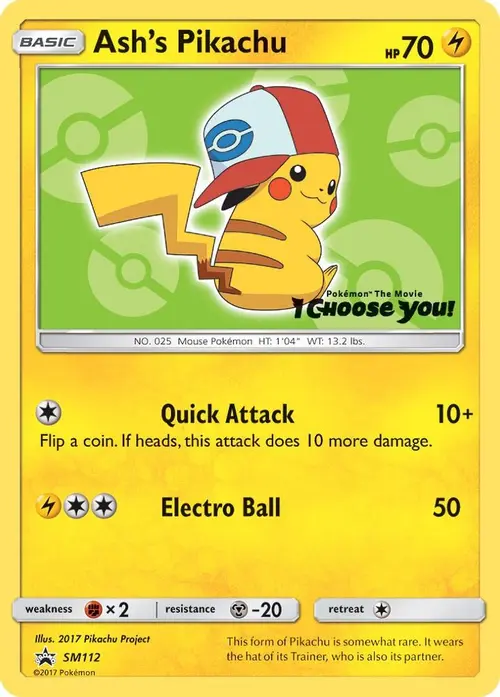 Ash's Pikachu - SM112 card art