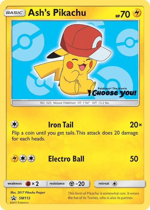 Ash's Pikachu - SM113 card art